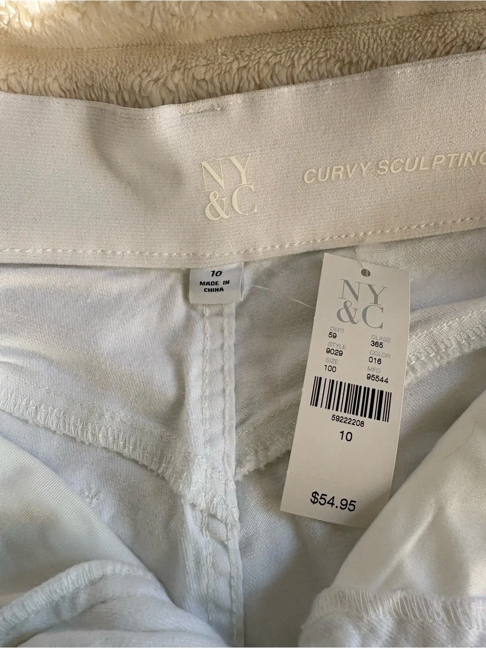 NY&C Curvy Sculpting White Distressed Denim Bermuda Shorts